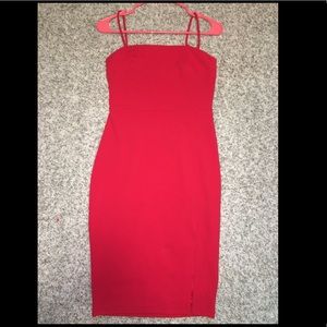 Express Red Bodycon Midi Dress